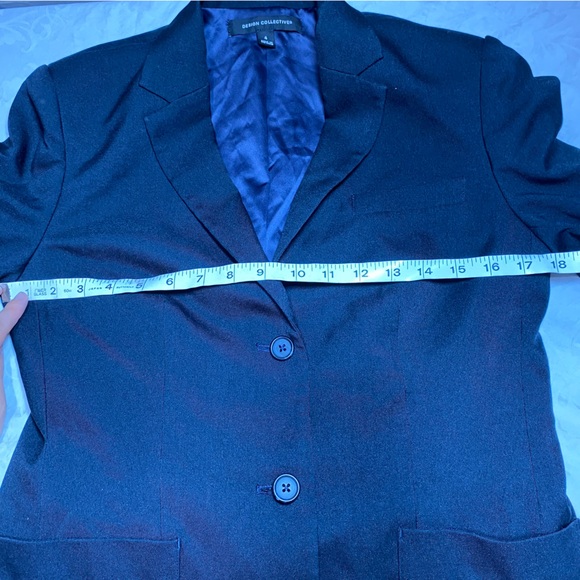 NEW Design Collective Blazer Size 4 Charcoal Black Button Up Front Pockets - Picture 5 of 11